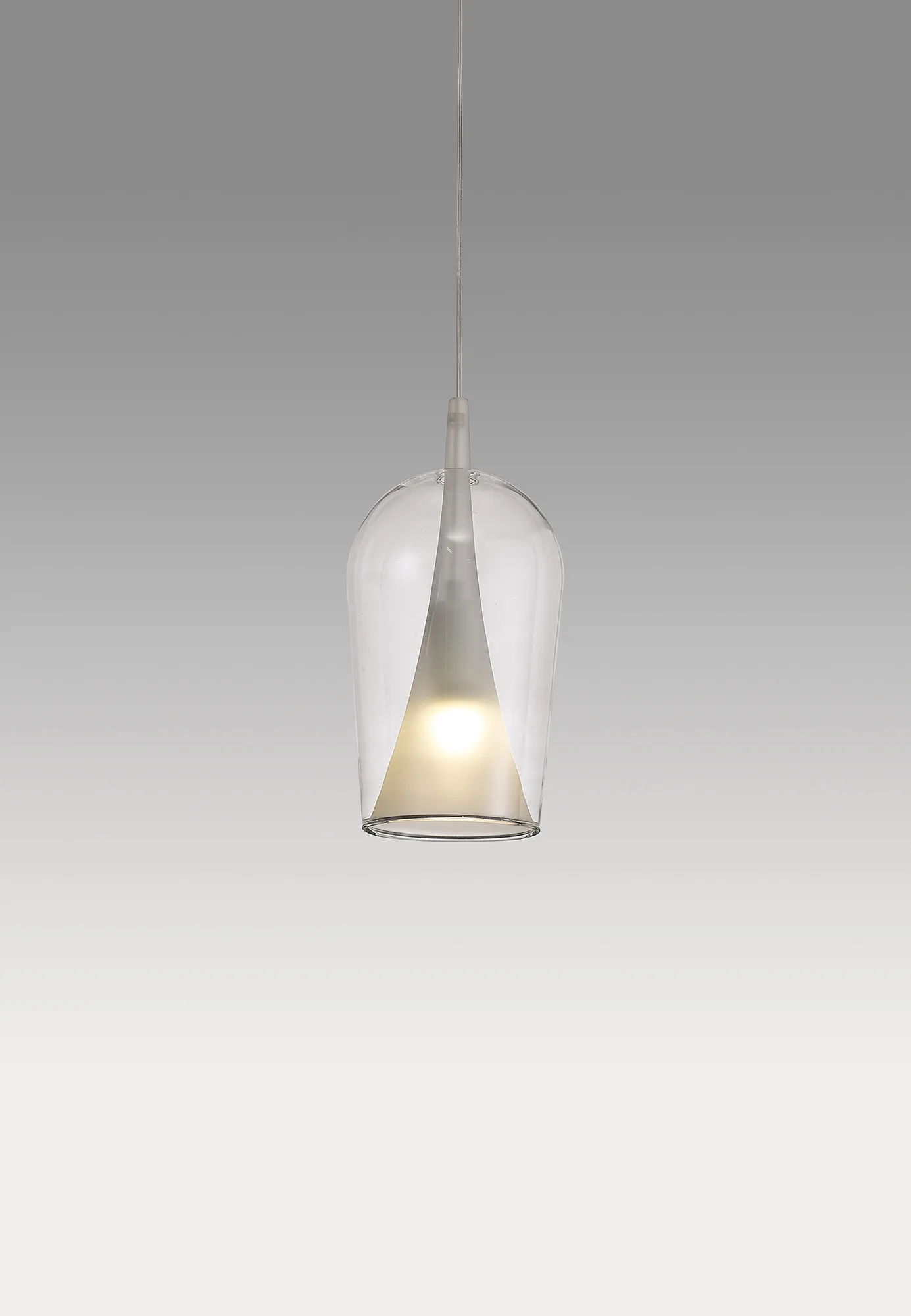 Elsa Assembly Pendant (WITHOUT PLATE) Champagne Glass Shade 1 Light Clear Glass M8250  Mantra Elsa Bespoke